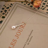 Freshwater Pearl Pendant Necklace 925 Sterling Silver Women's Jewelry