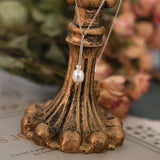 Freshwater Pear Pendant Necklace 925 Sterling Silver