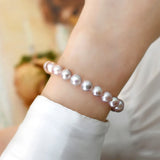 Freshwater Pearl Purple Pink Elastic Bracelet for Women
