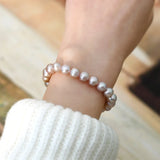 Freshwater Pearl Purple Pink Elastic Bracelet for Women