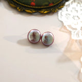 Purple Freshwater Pearl 925 Silver Earrings for Women