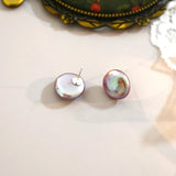Purple Freshwater Pearl 925 Silver Earrings for Women