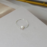 Freshwater Pearl Ring 925 Sterling Silver Jewelry for Girls