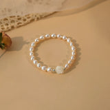 Pearl Shell Flower Bracelet 925 Silver Jewelry