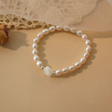 Pearl Shell Flower Bracelet 925 Silver Jewelry