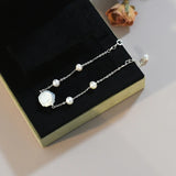 Freshwater Pearl Shell Flower Bracelet 925 Sterling Silver