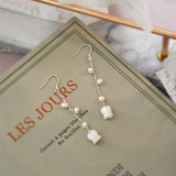 Freshwater Pearl Shell Flower Earrings 925 Sterling Silver Jewelry
