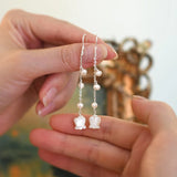 Freshwater Pearl Shell Flower Earrings 925 Sterling Silver Jewelry