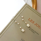 Freshwater Pearl Shell Flower Earrings 925 Sterling Silver Jewelry