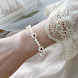 Freshwater Pearl Flower Bracelet 925 Sterling Silver Women's Jewelry