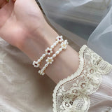 Freshwater Pearl Flower Bracelet 925 Sterling Silver Jewelry