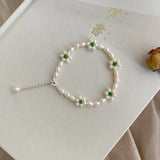 Freshwater Pearl Flower Bracelet 925 Sterling Silver Jewelry