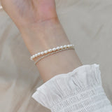 Freshwater Pearl Stacking Bracelet 925 Silver Jewelry Women