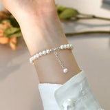 Strawberry Pearl Pendant Bracelet 925 Silver Jewelry