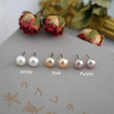 Freshwater Pearl Stud Earrings 925 Silver Women's Jewelry