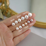 Freshwater Pearl Stud Earrings 925 Silver Women's Jewelry