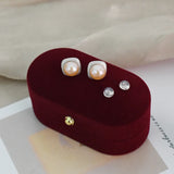 Freshwater Pearl Stud Earrings 925 Sterling Silver Jewelry