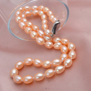 Freshwater Pearl Choker Necklace 7-8mm High Quality Cultured Rice Pearl