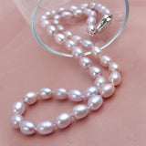Freshwater Pearl Choker Necklace 7-8mm High Quality Cultured Rice Pearl