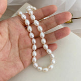 Freshwater Pearl Choker Necklace 7-8mm High Quality Cultured Rice Pearl