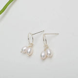Natural Freshwater Pearl Earrings 925 Sterling Silver Women Wedding Gift