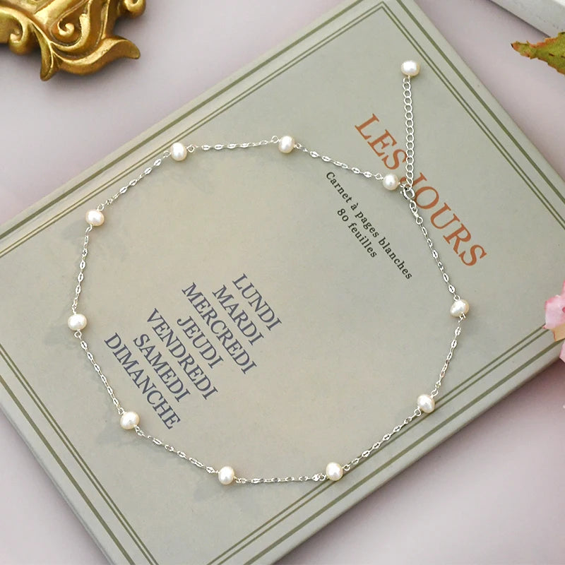 Freshwater Pearl Silver Necklace for Women