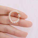 Freshwater Pearls Ring with Sterling Silver Beads - Wedding Gift