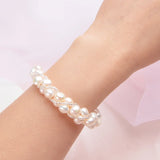 Freshwater Pearl Bracelet with Glass Beads for Women
