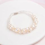 Freshwater Pearl Bracelet with Glass Beads for Women