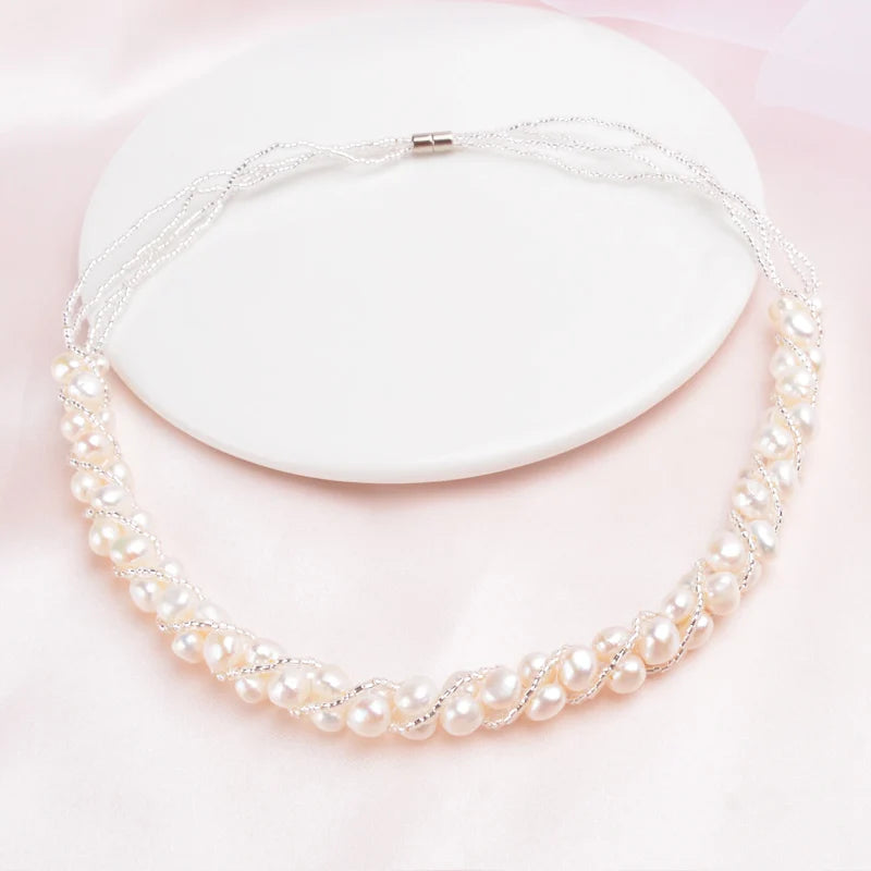 Freshwater Pearl Necklace for Women Fine Jewelry Wedding