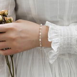 Freshwater Pearl Bracelet 925 Sterling Silver Bead Jewelry for Women