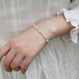 Freshwater Pearl Bracelet 925 Sterling Silver Bead Jewelry for Women