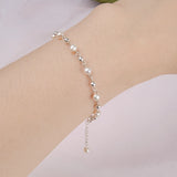 Freshwater Pearl Bracelet 925 Sterling Silver Bead Jewelry for Women