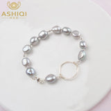 Natural Freshwater Pearl Bracelet 925 Sterling Silver Jewelry Women