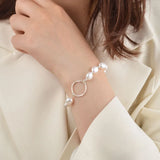 Natural Freshwater Pearl Bracelet 925 Sterling Silver Jewelry Women
