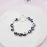 Natural Freshwater Pearl Bracelet 925 Sterling Silver Jewelry Women