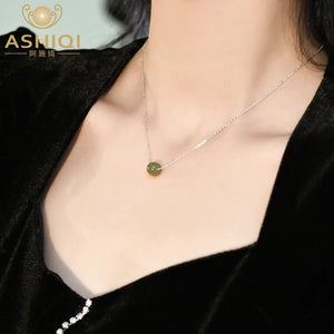 Hetian Jade 925 Silver Pendant Necklace Women's Jewelry
