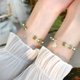 Jade Sterling Silver Bracelet for Women