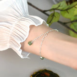 Jade Sterling Silver Bracelet for Women