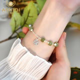 Jade Sterling Silver Bracelet for Women