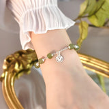 Jade Sterling Silver Bracelet for Women