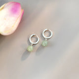 Natural Jade 925 Sterling Silver Earrings for Women