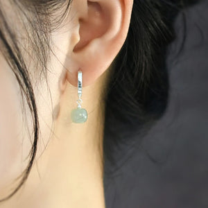 Natural Jade 925 Sterling Silver Earrings for Women