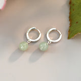 Natural Jade 925 Sterling Silver Earrings for Women