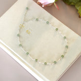 Natural Jade 925 Sterling Silver Necklace Ladies Jewelry