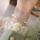 Jade Freshwater Pearl Sterling Silver Bracelet Jewelry for Women