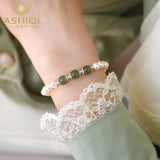 Jade Freshwater Pearl Sterling Silver Bracelet Jewelry for Women