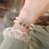 Jade Freshwater Pearl Sterling Silver Bracelet Jewelry for Women