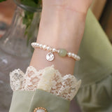 Jade Freshwater Pearl Silver Bracelet for Women