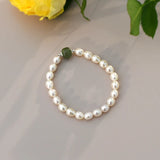Jade Pearl Silver Bracelet for Women